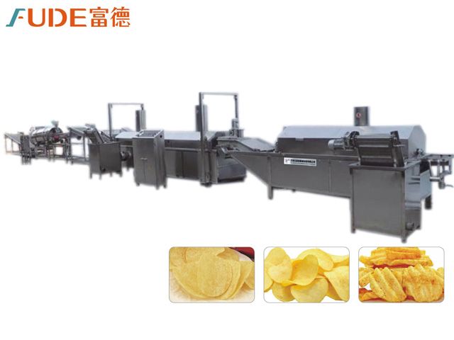 土豆片全自動連續(xù)油炸生產(chǎn)線